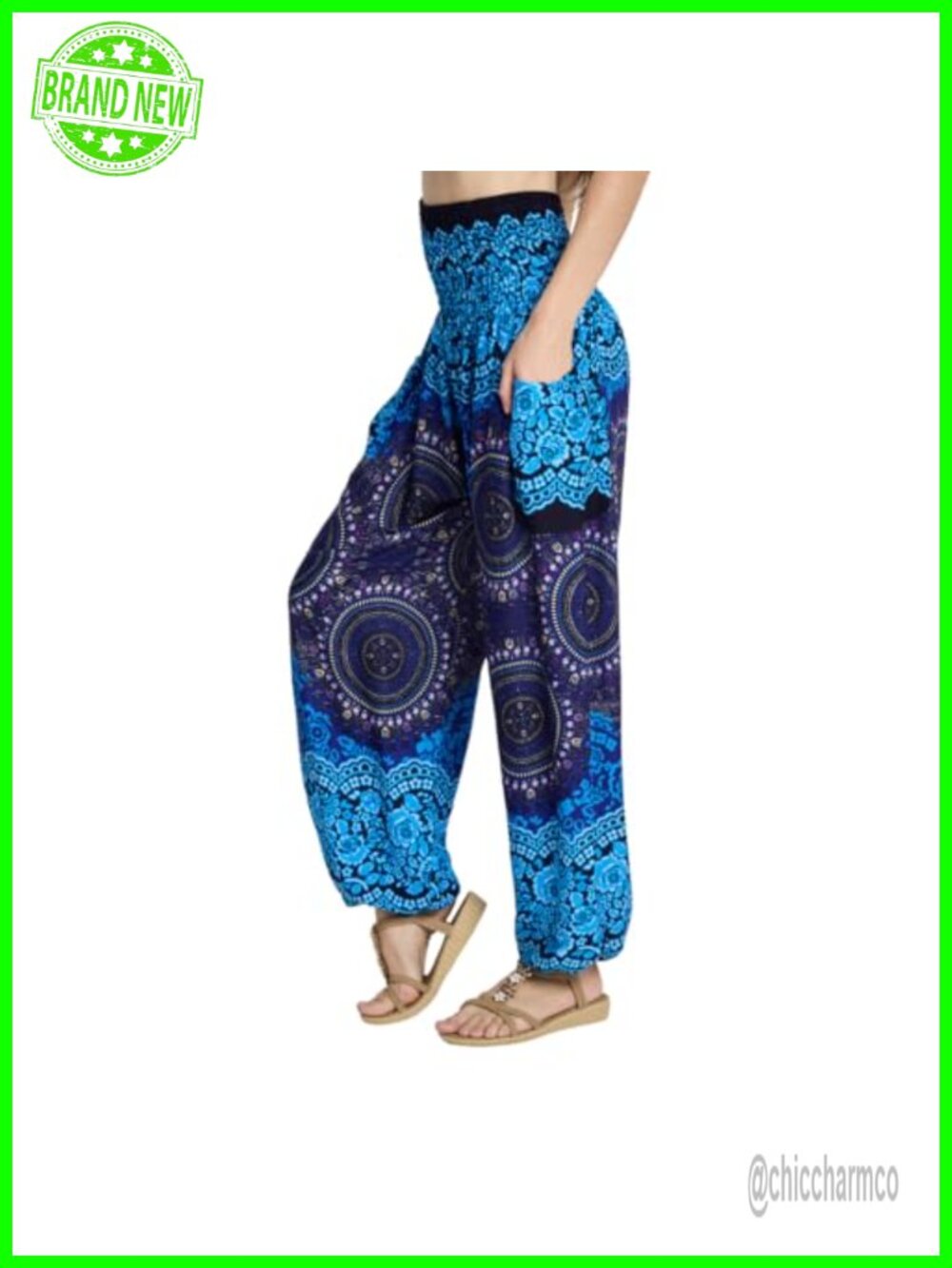 High Waisted Boho Harem Yoga Pants with Pockets